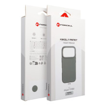 „iPhone 16e“ (SE4 2025) / 17e „Forcell F-Protect Frame Premium“ dėklas, suderinamas su „Magsafe“ stikliuku, pilkas