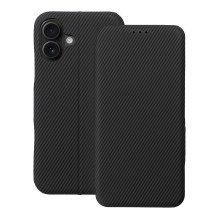 iPhone 16 PLUS atverčiamas dėklas su šoniniu magnetu, juodas