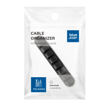 Blue Star PJ-OCZ8 silicone self-adhesive organizer for 7 cables - black (1 pc.)