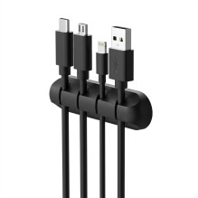 Blue Star PJ-OCZ23 silicone self-adhesive organizer for 4 cables - black (1 pc.)
