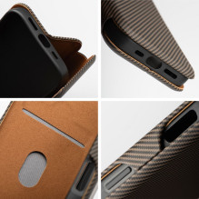 iPhone 16 PLUS atverčiamas dėklas su šoniniu magnetu, rudas iPhone 16 PLUS atverčiamas dėklas su šoniniu magnetu, rudas