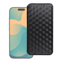 Atverčiamas dėklas Xiaomi Redmi NOTE 15 PRO Plus 5G Cubic Book, juodas Atverčiamas dėklas Xiaomi Redmi NOTE 15 PRO Plus 5G Cubic Book, juodas