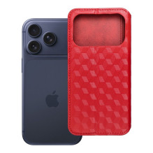 iPhone 17 PRO Cubic Book atverčiamas dėklas, raudonas