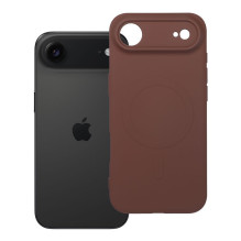 Case for iPhone 17 AIR Silicone Mag Cover compatible with MagSafe brown