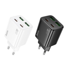 Telefono įkroviklis Hoco 2 x USB C + 2 x USB A QC3.0 PD 3A 30W N56 baltas
