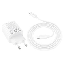 Telefono įkroviklis Hoco 2 x USB C + 2 x USB A QC3.0 PD 3A 30W + laidas USB C į USB C N56 baltas