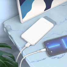Išorinė baterija Hoco 10000 mAh 2,1A J100, balta