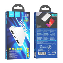 Išorinė baterija Hoco 10000 mAh 2,1A J100, balta