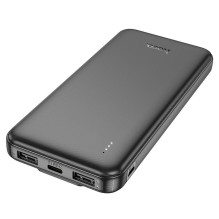 Išorinė baterija Hoco 10000 mAh 2A su integruotais laidais USB C + Lightning J118 juoda