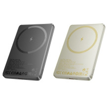 Išorinė baterija, suderinama su „MagSafe Hoco 5000 mAh QC PD 2A 20W Q26“, metalo pilka