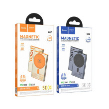 Išorinė baterija, suderinama su „MagSafe Hoco 5000 mAh QC PD 20W Q32“, metalo pilka