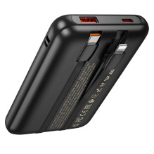 Powerbank Hoco 10000 mAh QC PD 22,5W with built-in cables USB C + Lightning Q37 black