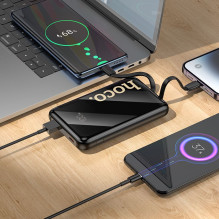 Powerbank Hoco 10000 mAh QC PD 22,5W with built-in cables USB C + Lightning Q37 black
