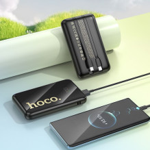 Išorinė baterija Hoco 10000 mAh QC PD 22,5W su integruotais laidais USB C + Lightning Q37, juoda