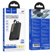 Powerbank Hoco 10000 mAh QC PD 22,5W with built-in cables USB C + Lightning Q37 black