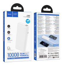 Nešiojamoji baterija Hoco 10000 mAh 2A J158A, balta