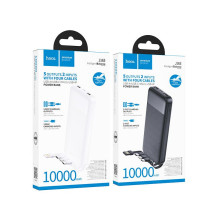 Powerbank Hoco 10000 mAh 2A with four built-in cables USB A + USB C+ Lightning + Micro USB J163 black
