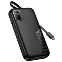 Išorinė baterija Hoco 10000 mAh QC PD 20W su ištraukiamu laidu USB C Q51, juoda