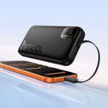 Išorinė baterija Hoco 10000 mAh QC PD 20W su ištraukiamu laidu USB C Q51, juoda
