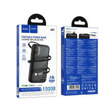 Išorinė baterija Hoco 10000 mAh QC PD 20W su ištraukiamu laidu USB C Q51, juoda