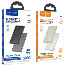 „MagSafe Hoco 5000 mAh QC PD 2A 20W Q26“ oranžinis nešiojamasis akumuliatorius