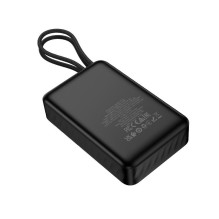Išorinė baterija Hoco 20000 mAh QC PD 2A 22,5W su integruotais laidais USB C + Lightning J171A juoda