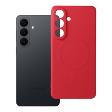 Case for Samsung S26 PLUS Silicone Mag Cover compatible with MagSafe red