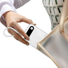 Išorinė baterija Hoco 20000 mAh QC PD 2A 22,5W su integruotais laidais USB C + Lightning J171A balta