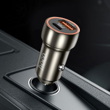 Car charger Hoco USB A + USB C PD QC3.0 3A 20W Z46A metal gray Car charger Hoco USB A + USB C PD QC3.0 3A 20W Z46A metal gray