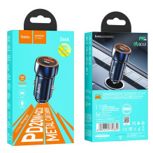 Car charger Hoco USB A + USB C PD QC3.0 3A 20W Z46A sapphire blue Car charger Hoco USB A + USB C PD QC3.0 3A 20W Z46A sapphire blue