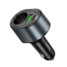 Car charger Hoco USB A + USB C + cigarette lighter PD QC3.0 3A 35W Z56 black