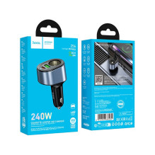 Automobilinis įkroviklis Hoco USB A + USB C + cigarečių degiklis PD QC3.0 3A 35W Z56 juodas