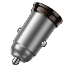 Car charger Hoco USB C QC PD 30W NZ16 metal gray