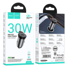 Car charger Hoco USB C QC PD 30W NZ16 metal gray