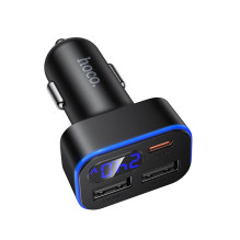 Automobilinis įkroviklis Hoco su LCD ekranu 2xUSB A + 1xUSB C PD QC3.0 42W Z63A juodas Automobilinis įkroviklis Hoco su LCD ekranu 2xUSB A + 1xUSB C PD QC3.0 42W Z63A juodas