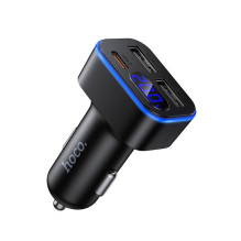 Automobilinis įkroviklis Hoco su LCD ekranu 2xUSB A + 1xUSB C PD QC3.0 42W Z63A juodas Automobilinis įkroviklis Hoco su LCD ekranu 2xUSB A + 1xUSB C PD QC3.0 42W Z63A juodas