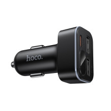 Automobilinis įkroviklis Hoco su LCD ekranu 2xUSB A + 1xUSB C PD QC3.0 42W Z63A juodas Automobilinis įkroviklis Hoco su LCD ekranu 2xUSB A + 1xUSB C PD QC3.0 42W Z63A juodas
