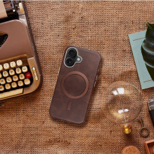 „iPhone 13 PRO“ dėklas, „Gentleman Mag Cover“, suderinamas su „MagSafe“, rudas „iPhone 13 PRO“ dėklas, „Gentleman Mag Cover“, suderinamas su „MagSafe“, rudas