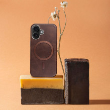 Case for iPhone 13 PRO Gentleman Mag Cover compatible with MagSafe brown