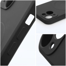„Samsung A57“ silikoninis dėklas, suderinamas su „MagSafe“, juodas
