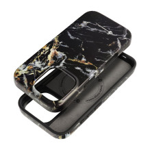 Case for iPhone 15 Forcell F-Protect Mirage compatible with Magsafe Military Drop-Test black marble Case for iPhone 15 Forcell F-Protect Mirage compatible with Magsafe Military Drop-Test black marble