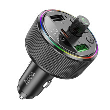HOCO automobilio FM siųstuvas „Bluetooth“ 2 x USB A + C tipo PD QC3.0 30W E82 juodas