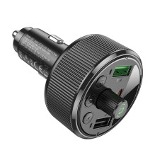 HOCO automobilio FM siųstuvas „Bluetooth“ 2 x USB A + C tipo PD QC3.0 30W E82 juodas