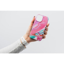 Case for iPhone 15 Forcell F-Protect Mirage compatible with Magsafe Military Drop-Test pink marble