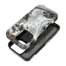 Case for iPhone 15 Forcell F-Protect Mirage compatible with Magsafe Military Drop-Test silver fog