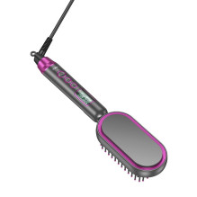 Hair straightener Hoco with comb and digital display HP44 rose red
