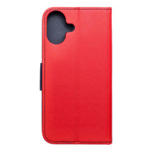 Flip case for iPhone 16 PLUS Fancy Book red / navy blue Flip case for iPhone 16 PLUS Fancy Book red / navy blue