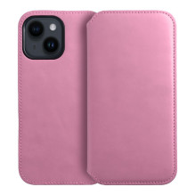Flip case for iPhone 15 PLUS Dual Pocket Book light pink