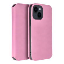 Flip case for iPhone 15 PLUS Dual Pocket Book light pink