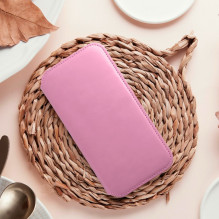 Flip case for iPhone 15 PLUS Dual Pocket Book light pink